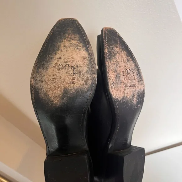 Lucchese Black and Tan Leather Boots - Picture 5 of 6